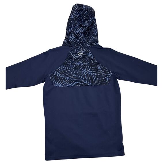 Peter Millar Pullover Blue Hooded Hybrid Jacket Size Youth Medium (9/10) - Picture 2 of 3